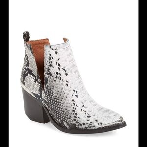 Jefferey Campbell Cromwell Snakeskin Boots with Silver Details